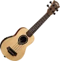 LAG Tiki Uku Baby Soprano Ukulélé Électro-Acoustique Slim Arch Back, Table en Épicéa Massif, Fond en Acajou