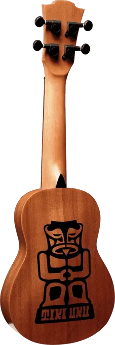 LAG Tiki Uku Baby Soprano Ukulélé Électro-Acoustique Slim Arch Back, Table en Épicéa Massif, Fond en Acajou