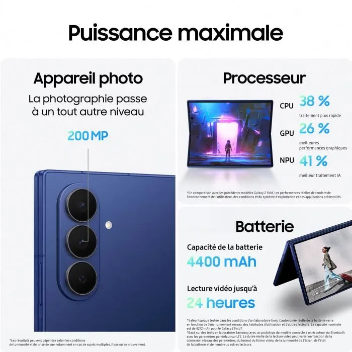 Samsung Galaxy Z Fold7 5G Smartphone 512 GB Bleu Minuit