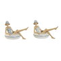 Figurine Décorative Home ESPRIT Blanc Bleu ciel méditerranéen 17,5 x 10 x 10,5 cm (2 Unités)