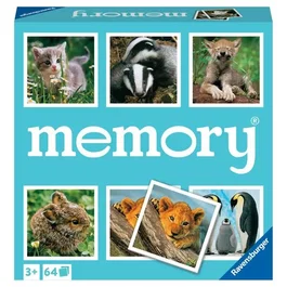 Ravensburger Grand memory - Jeu de mémoire et de paires Thème Petits Animaux - 64 cartes éducatives - Pour adultes et enfants dès 3 ans