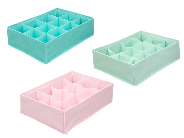 Kipit Boîte de Rangement Pliable Organisatrice 36x24x10 cm Assortie Tissu Carton (Set de 24) Kipit Boîte de Rangement Pliable Organisatrice 36x24x10 cm Assortie Tissu Carton (Set de 24)