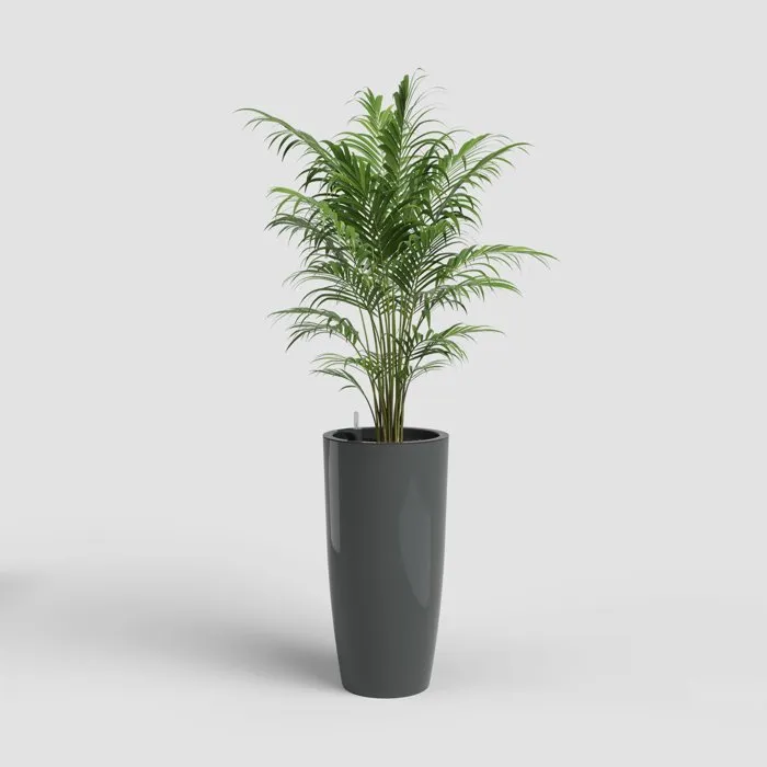 Artevasi Pot de fleurs Santorini SWS 78 BR - Gris anthracite - Plastique - Intérieur/extérieur - Ø40 x H78 cm - 72 L