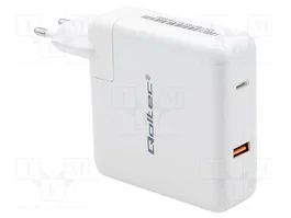 QOLTEC Chargeur USB 108W GaN Blanc USB-A et USB-C