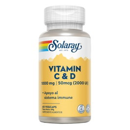 SOLARAY Vitamine C 1000mg + Vitamine D 2000UI 60 capsules