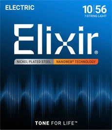 ELIXIR Jeu de cordes Nanoweb pour guitare électrique 7 cordes 10-56