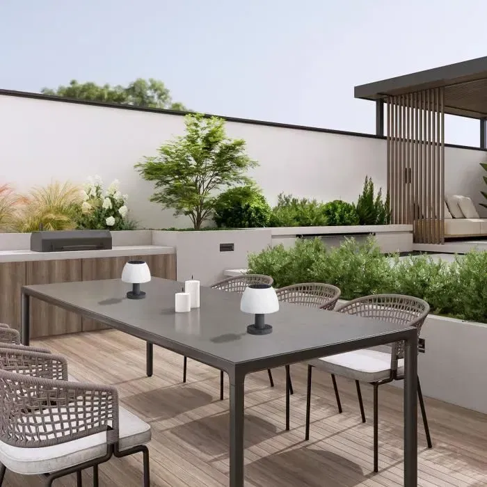 Lumisky LUMINA - Lampe de table solaire à LED avec 4 intensités réglables (blanc) - Usage intérieur et extérieur - Autonomie 8h