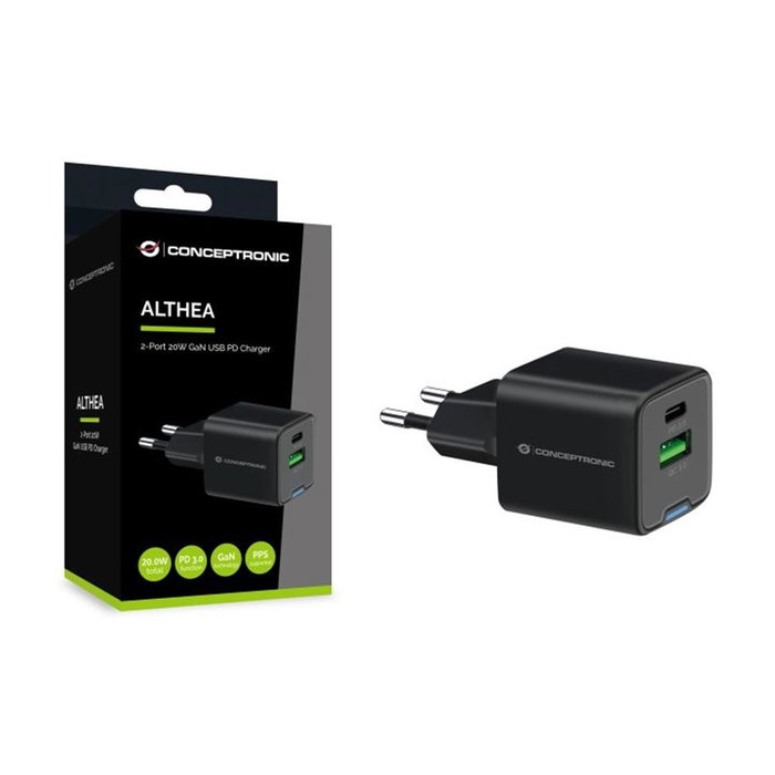 Conceptronic Althea15B Chargeur mural 20 W USB-C intérieur noir