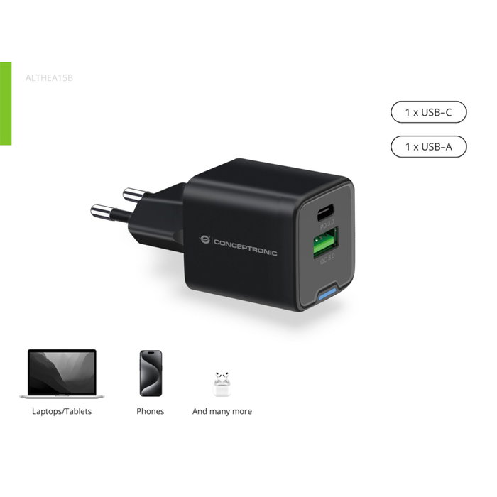 Conceptronic Althea15B Chargeur mural 20W