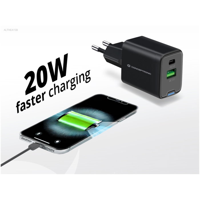 Conceptronic Althea15B Chargeur mural 20W