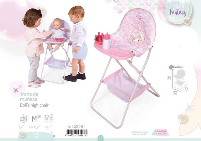 Decuevas - Trona plegable - para muñecas de hasta 50 cm.