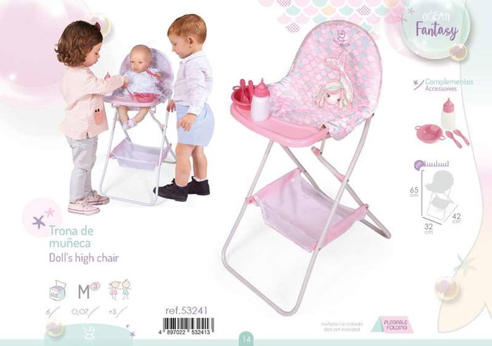 Decuevas - Trona plegable - para muñecas de hasta 50 cm.