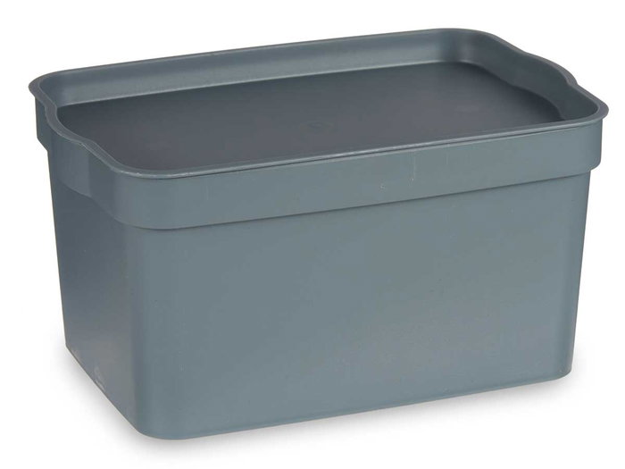 Kipit Boîte de Rangement en Plastique avec Couvercle 2,3L Gris 20x13x11 cm (Set de 24) Kipit Boîte de Rangement en Plastique avec Couvercle 2,3L Gris 20x13x11 cm (Set de 24)