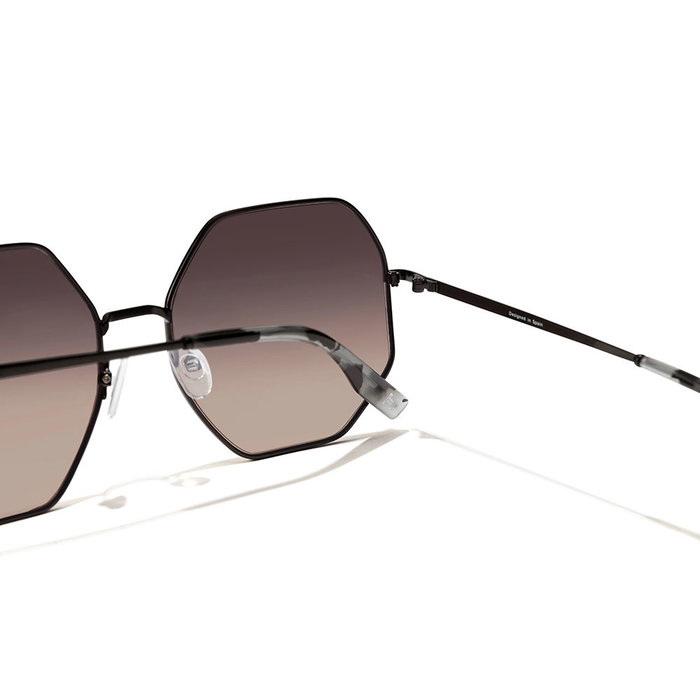 Hawkers LUMINA - Lunettes de soleil pour femme - Monture métallique carrée noir fumé - 57 mm