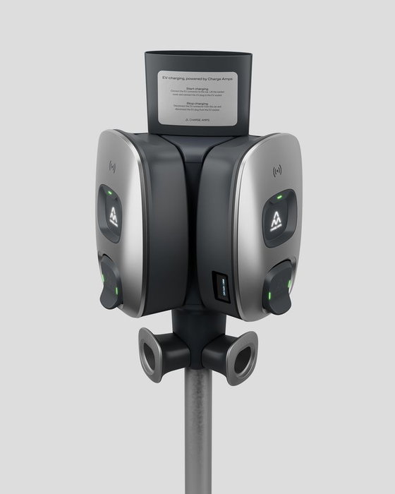 Charge Amps - Plaque de communication autocollante pour borne de recharge Dawn sur support poteau - Accessoire pour instructions de paiement et utilisation