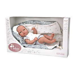 Muñecas Arias Poupée Reborn Borja Gris 38 cm avec couverture