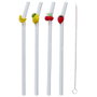 Cook Concept Set de 4 pailles en verre avec brosse de nettoyage