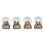 Crèche de Noël Home ESPRIT Multicouleur Résine Aluminium Verre 8 x 8 x 10 cm (4 Unités)