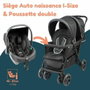 Bambisol Poussette Double avec Habillage Pluie