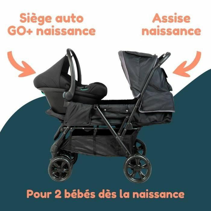 Bambisol Poussette Double avec Habillage Pluie Bambisol Poussette Double avec Habillage Pluie