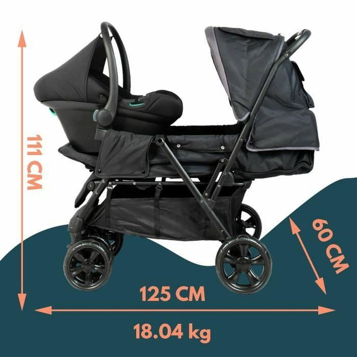 Bambisol Poussette Double avec Habillage Pluie Bambisol Poussette Double avec Habillage Pluie