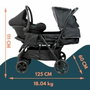 Bambisol Poussette Double avec Habillage Pluie