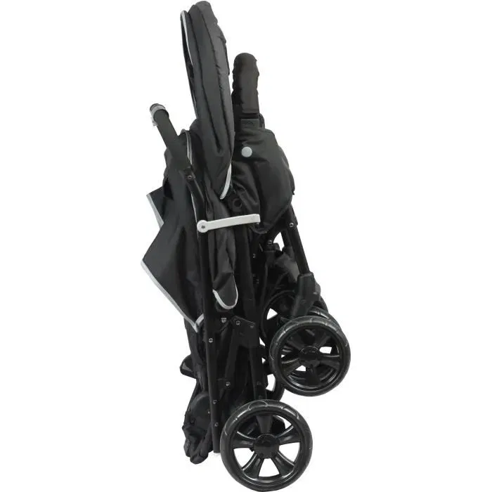 Poussette double BAMBISOL pour jumeaux ou enfants d'âge rapproché, légère et maniable à 4 roues avec panier, habillage pluie et siège arrière inclinable Poussette double BAMBISOL pour jumeaux ou enfants d'âge rapproché, légère et maniable à 4 roues avec panier, habillage pluie et siège arrière inclinable