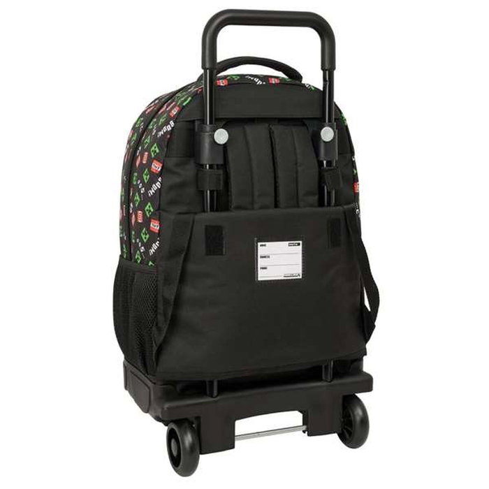 Safta Cartable à roulettes Minecraft Noir 33 x 45 x 22 cm