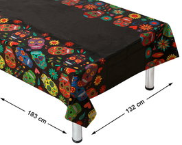 Atosa Nappe Rectangulaire 183x132cm Calaveras Coloridas Jour des Morts