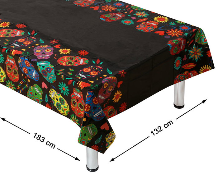 Atosa Nappe Rectangulaire 183x132cm Calaveras Coloridas Jour des Morts Atosa Nappe Rectangulaire 183x132cm Calaveras Coloridas Jour des Morts