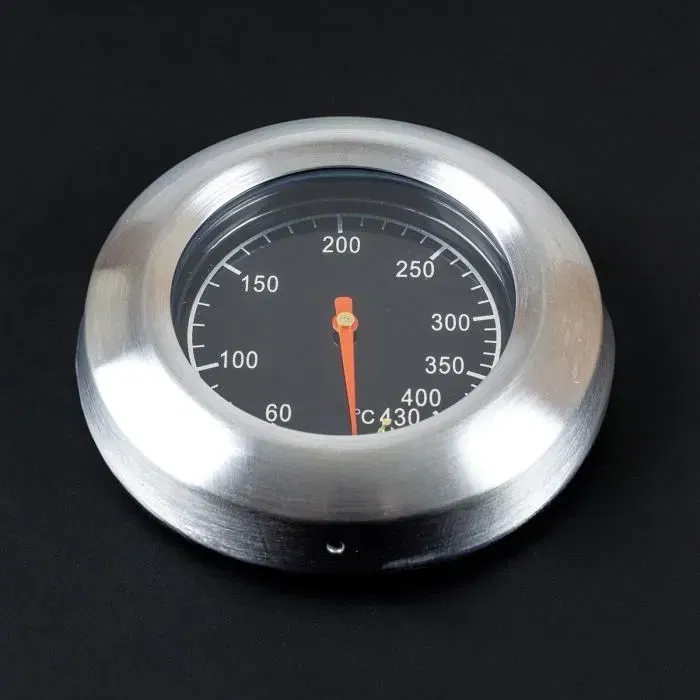 Jocca 2373 - Four à Pizza pour Barbecue, Acier Inoxydable avec Thermomètre Intégré et Pierre à Pizza Amovible, Noir