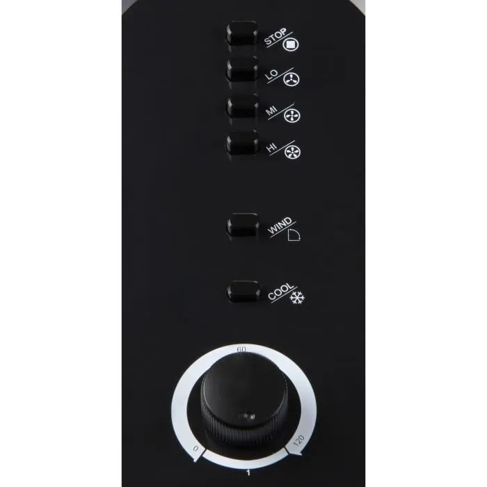 Domo Refroidisseur d'air multifonctionnel mobile 70 W DO156A - 67 cm - 3 vitesses - Filtration ions négatifs - Réservoir 4L - Noir et blanc