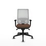 PIQUERAS Y CRESPO Chaise de bureau Horna, tissu brun foncé et maille blanche avec mécanisme synchrone