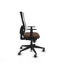 PIQUERAS Y CRESPO Chaise de bureau Horna, tissu brun foncé et maille blanche avec mécanisme synchrone