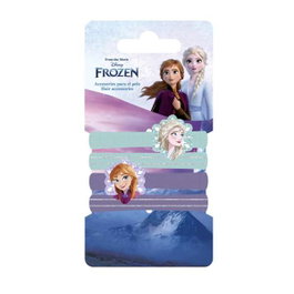 Cerdá Accessoire de coiffure elastique à cheveux 4 pièces Frozen - Bleu - Dimensions : 6.5 x 12.5 x 0.1 cm