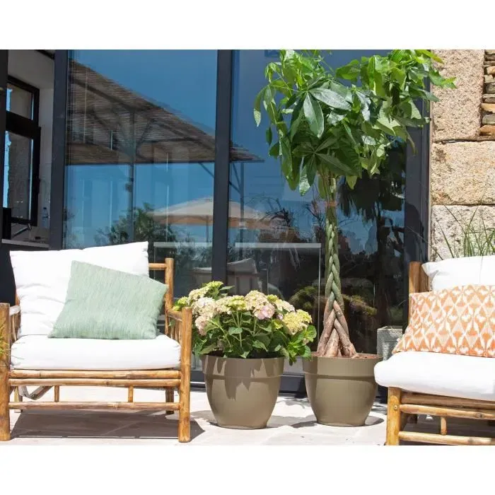 Artevasi Capri Campana - Pot de fleurs résistant au gel - Anthracite - 35 x 35 x H 29,4 cm - 20L - Intérieur/Extérieur