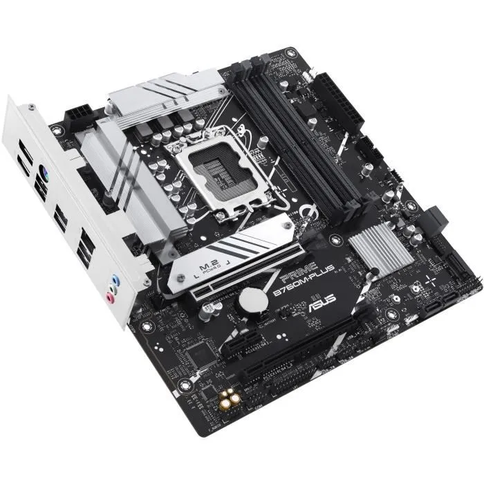 Asus PRIME B760M-PLUS - Carte mère micro ATX Intel B760, LGA 1700, DDR5, 2.5 GbE, M.2, SATA III, RAID - Compatible Intel Core i3/i5/i7 Asus PRIME B760M-PLUS - Carte mère micro ATX Intel B760, LGA 1700, DDR5, 2.5 GbE, M.2, SATA III, RAID - Compatible Intel Core i3/i5/i7
