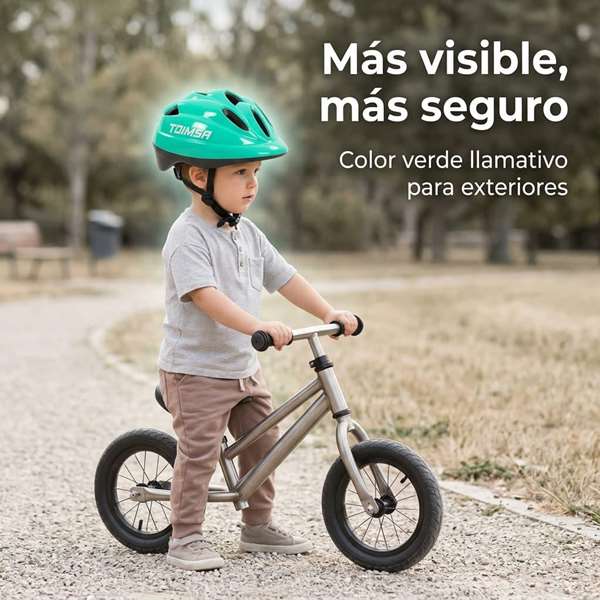 Toimsa Casque de vélo enfant vert - Pour âge 3 à 7 ans - Taille 52-56 cm