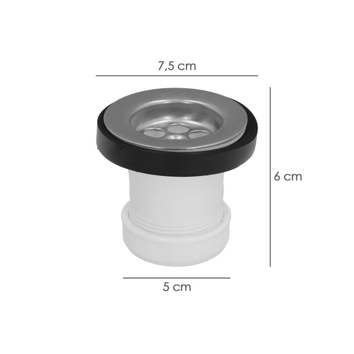 ABRISA Válvula Lavabo / Bide Con Tapa y Cadena 1 1/2 Pol avec Sortie Ø 40 mm