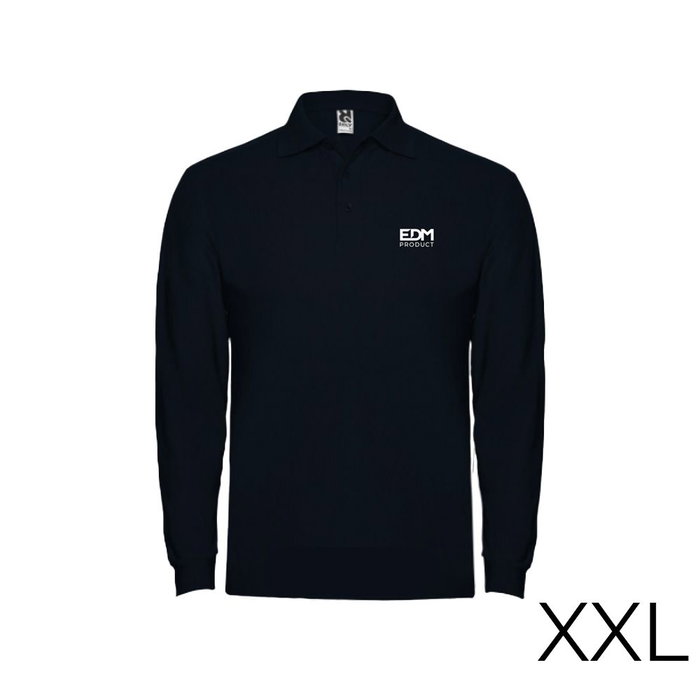 EDM Product Polo à manches longues homme EDM Noir 2XL