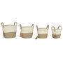 Set de basket Home ESPRIT Naturel Marron Clair Jute Fibre de maïs Moderne 40 x 40 x 41 cm