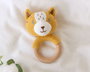 KioKids Mordedor Tigre En Bois Et Coton De La Collection Cotton Friends, Jouet De Dentition Écologique Pour Bébé +3 Mois, Coloris Moutarde