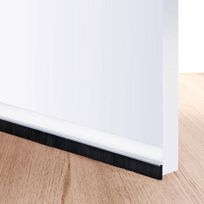 WOLFPACK LINEA PROFESIONAL Burlete de porte en PVC blanc avec brosse, 1 mètre