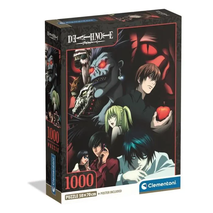 Clementoni Compact - Puzzle 1000 pièces Death Note - 70 x 50 cm avec poster - Boîte compacte - À partir de 10 ans Clementoni Compact - Puzzle 1000 pièces Death Note - 70 x 50 cm avec poster - Boîte compacte - À partir de 10 ans