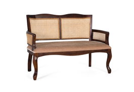 GINER Y COLOMER Banquette de canapé 2 places en bois d'acacia, Nogal y beige