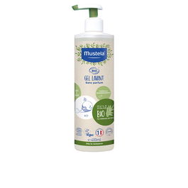 Mustela Gel Douche et Shampoing BIO Bébé et Famille 400 ml - Nettoyant Doux Hydratant Sans Parfum