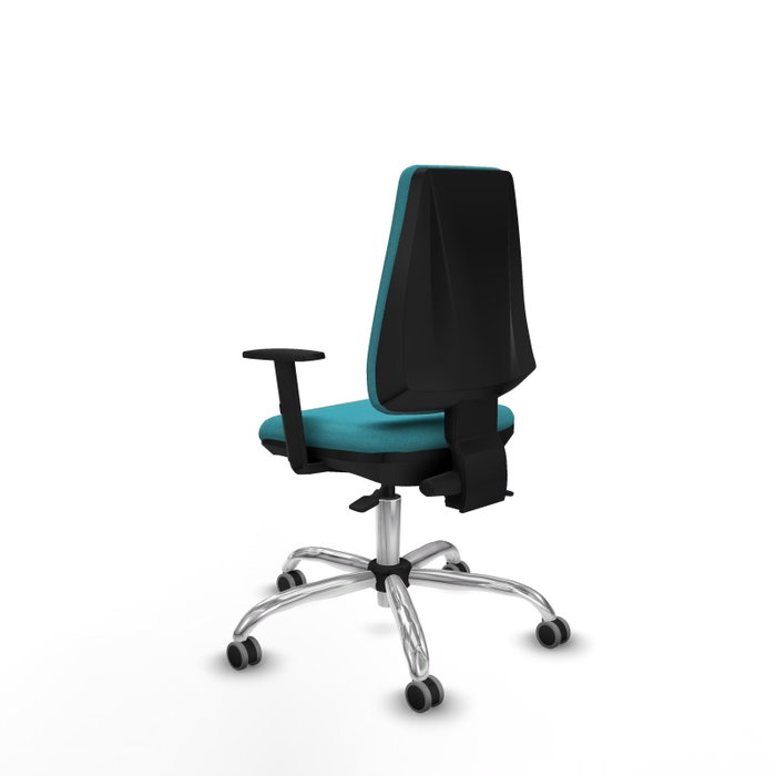 PIQUERAS Y CRESPO Chaise Elche Asynchrone Tissu Turquoise Structure chromée Accoudoir 1D