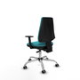 PIQUERAS Y CRESPO Chaise Elche Asynchrone Tissu Turquoise Structure chromée Accoudoir 1D