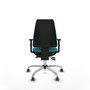 PIQUERAS Y CRESPO Chaise Elche Asynchrone Tissu Turquoise Structure chromée Accoudoir 1D