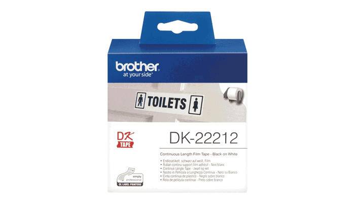 Brother DK-22212 Ruban continu de film plastique blanc 62 mm x 15,24 m Brother DK-22212 Ruban continu de film plastique blanc 62 mm x 15,24 m